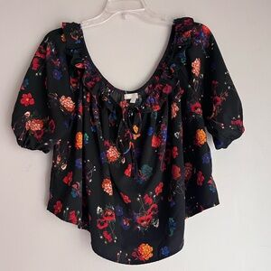 Chic Floral Off-Shoulder Blouse